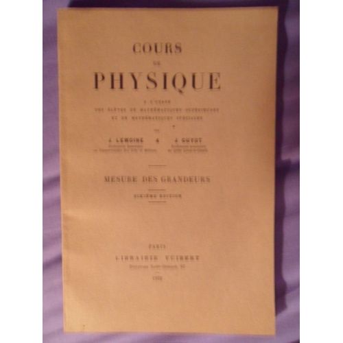 Cours De Physique - Mesures De Grandeurs