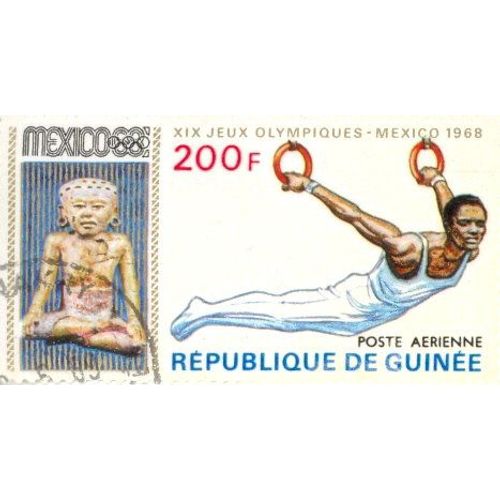 Timbre . Guinée . Jeux Olympiques  . Mexico 1968 .