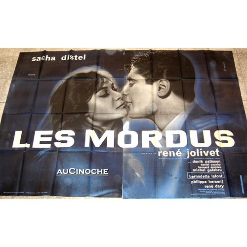 Mordus (Les) / Affiche Originale Géante 240x160cm En 2 Panneaux / Film De René Jolivet, 1960, Avec Sacha Distel, Bernadette Lafont, Danik Patisson, Daniel Cauchy