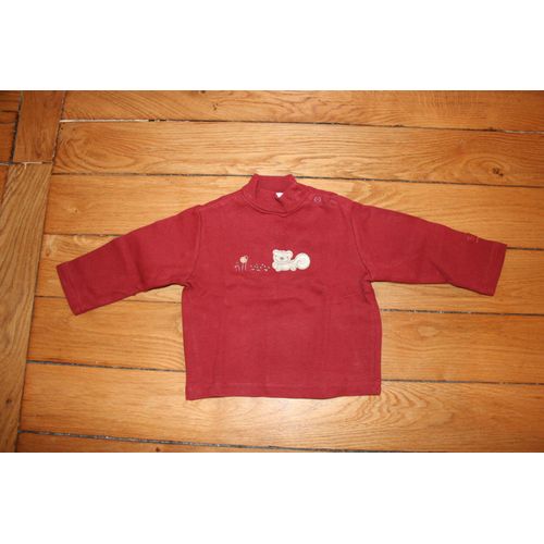 Sous-Pull À Col Montant Cadet Rousselle Rouge Bordeaux, 6 Mois