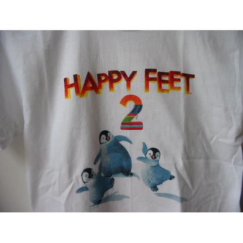 T-Shirt Happy Feet 2 - Enfant T :7 - 8 Ans - Col Rond Manche Courte100% Coton - Heavy Cotton -Gildan