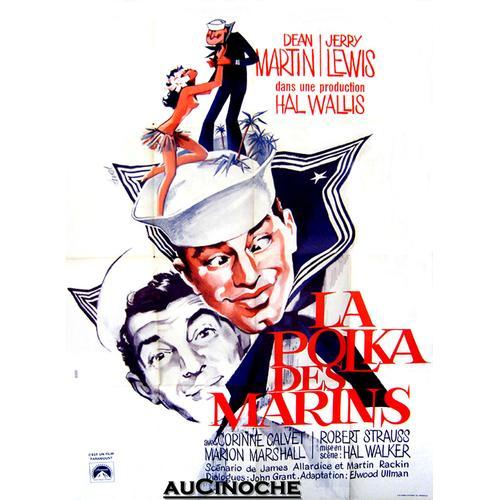 Polka Des Marins (La) "Sailor Beware" / Affiche Originale De Clément Hurel Pour La Ressortie Du Film / 120x160cm / Hal Walker, Avec Dean Martin, Jerry Lewis, Corinne Calvet, Marion Marshall