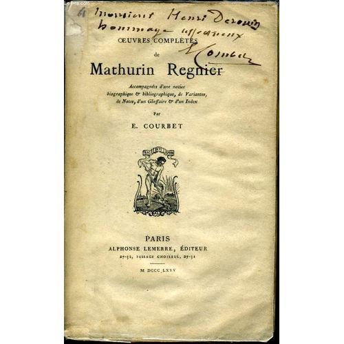 Oeuvres Completes De Mathurin Regnier