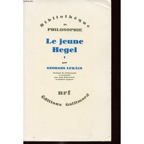Le Jeune Hegel Tome 1