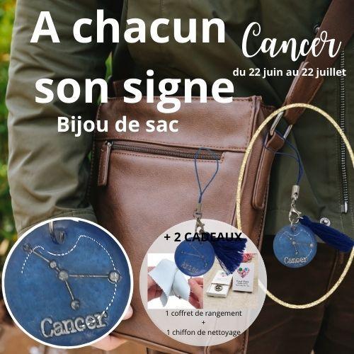 Bijou De Sac Bleu Du Signe De Zodiaque "Cancer"