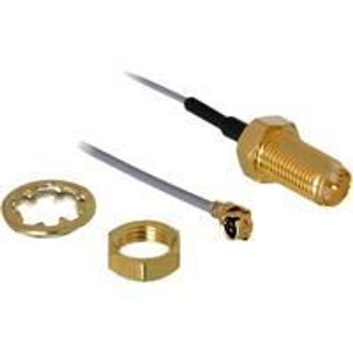 Delock - Câble d'antenne - RP-SMA (M) pour I-PEX (M) - 20 cm - coaxial - noir