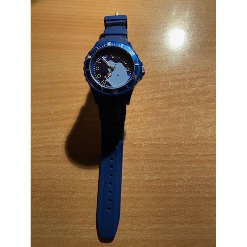 Montre Le Penseur De Rodin - Bleue - Bracelet Caoutchouc