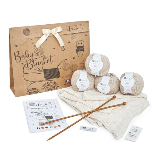Needle It® Kit Tricot Pour Débutant Complet Avec Aiguilles À Tricot ? Couverture Bébé À Tricoter Soi-Même - Idée Cadeau