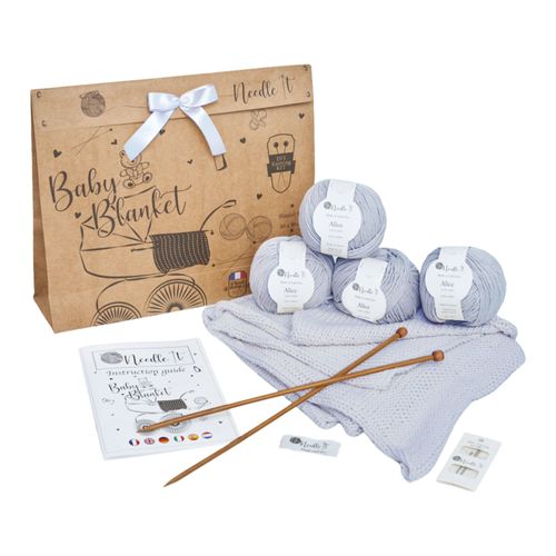 Needle It® Kit Tricot Pour Débutant Complet Avec Aiguilles À Tricot ? Couverture Bébé À Tricoter Soi-Même - Idée Cadeau