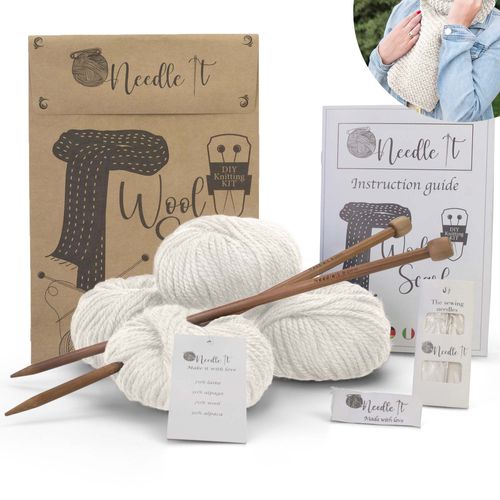 Needle It® Kit Tricot Pour Débutant Complet Avec Aiguilles À Tricot ? Écharpe En Laine À Tricoter Soi-Même - Idée Cadeau
