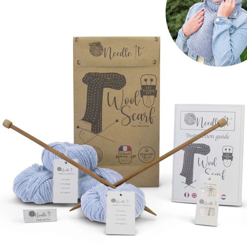Needle It® Kit Tricot Pour Débutant Complet Avec Aiguilles À Tricot ? Écharpe En Laine À Tricoter Soi-Même - Idée Cadeau