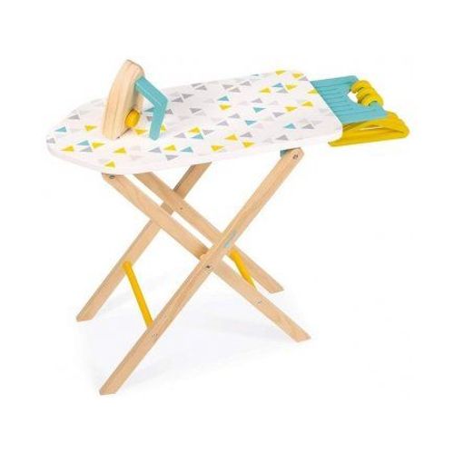 Set De Repassage En Bois - Planche Table A Repasser Pliable + Fer + 3 Cintres - Jouet D'imitation 3/8 Ans - Set Menage Enfant + Carte