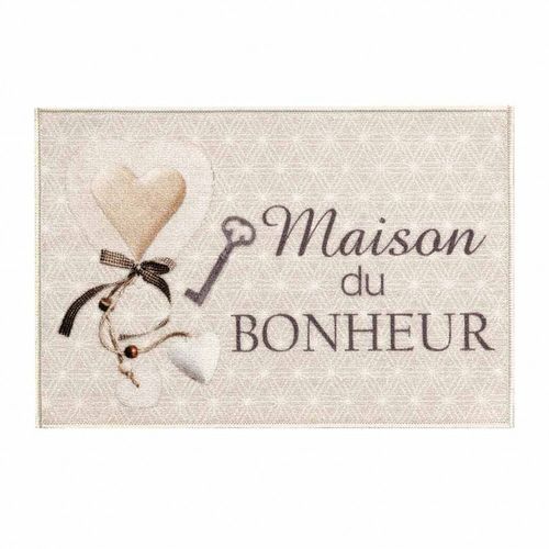 Tapis Antidérapant - 40x60 Cm - Maison Du Bonheur - Beige Beige