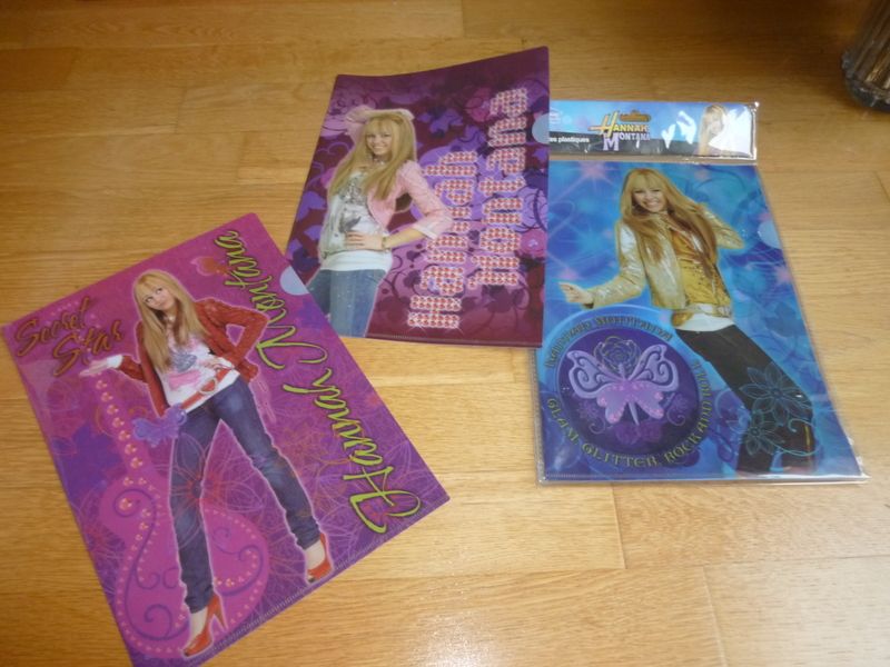 Lot De 3 Pochettes Plastiques Hannah Montana