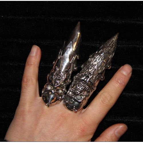 Lot De Bague Armure Matière Métal Couleur Argenté Gothique  (2 Pièce)