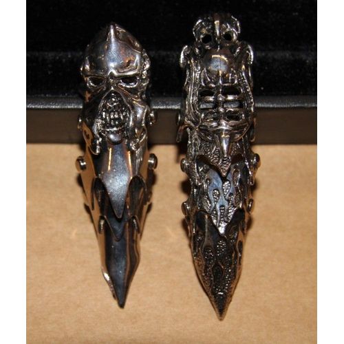 Lot De Bague Armure Matière Métal Couleur Argenté Gothique  (2 Pièce)