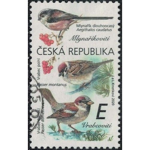 République Tchèque 2020 Oblitéré Used Oiseaux Aegithalidae Et Passeridae Y&t Cz 955 Su