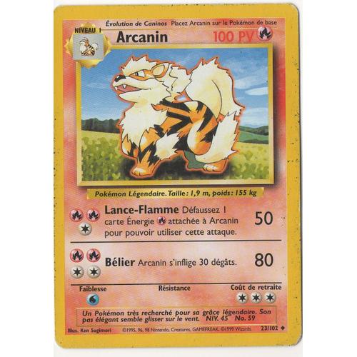 Carte pokemon française d'occasion ARCANIN 23/102 100PV