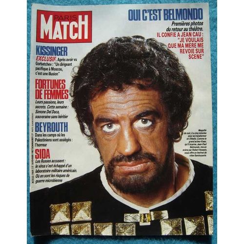 Paris Match N°1969, Coupure De Presse: Jean-Paul Belmondo, Othello, Robert Hossein