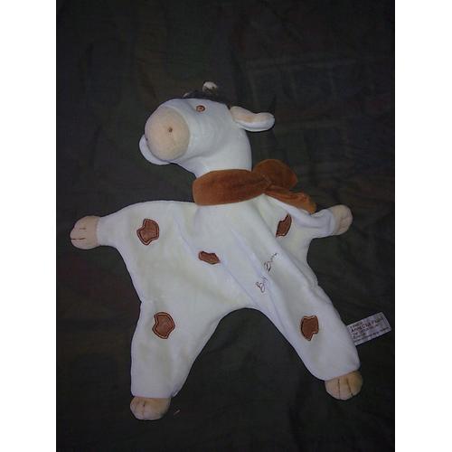 Vache Plte Anna Club Plush Baby Grelot Blanc Marron