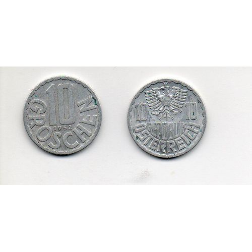 Autriche 10 Groschen 1952 Alu