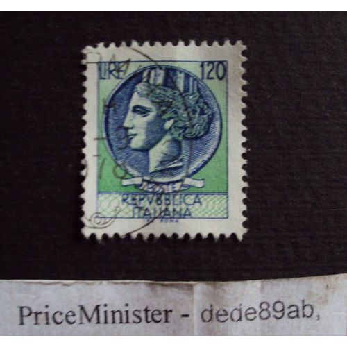 Italie.120 Lire..Républica Italiana. (Vert) Oblitéré.