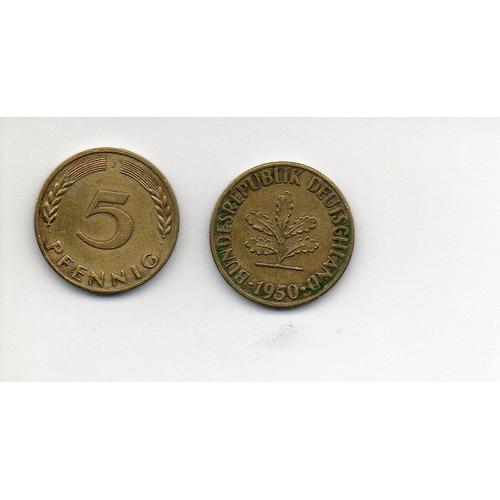 Allemagne 5 Pfennig 1950 J