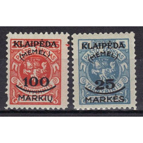 Memel1923 Occupation Lituanienne : Série De 2 Timbres Neufs *