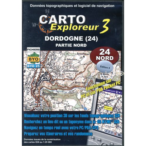 Dordogne (24) Nord - Carto Expolorer - Donnees Topographiques Et Logiciel De Navigation