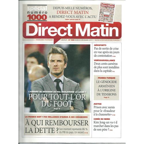 Direct Matin N°1000 : David Beckham