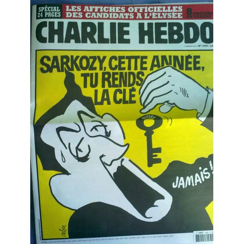 Charlie Hebdo 1020 : Sarkozy, Cette Année Tu Rends La Clé