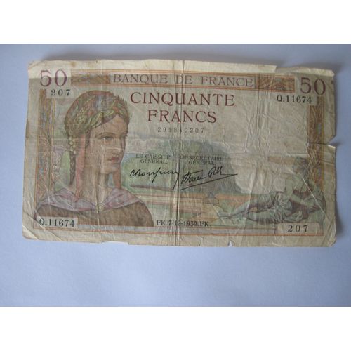 Billet  De 50 F    1939