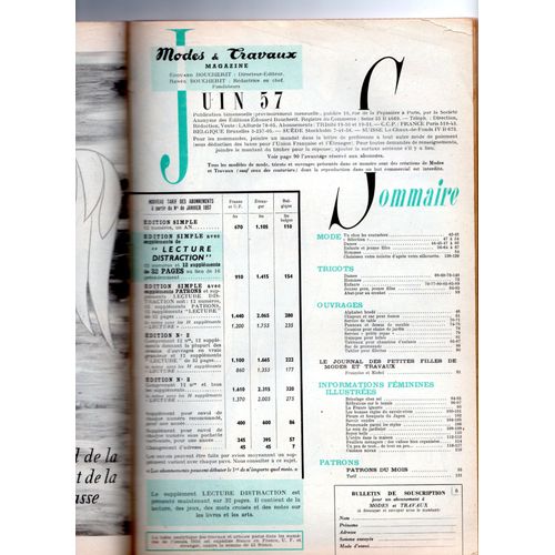 Modes Et Travaux Magazine N° 678 Du 01/06/1957