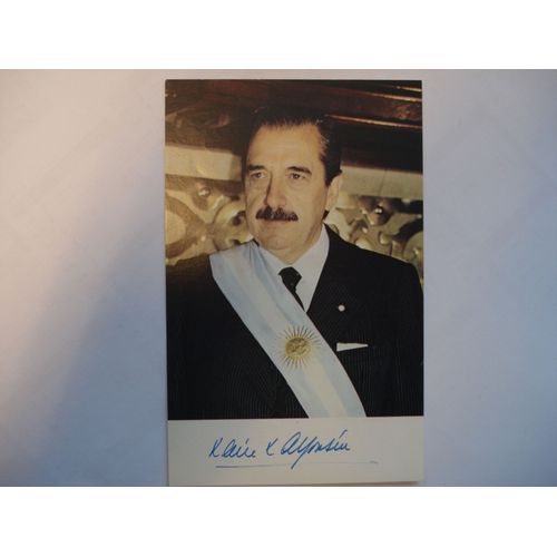 Photographie Autographiée De Raul Alfonsin