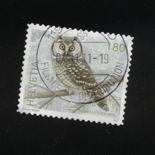 Timbre Oblitéré Used Stamp Chouette De Tengmalm Aegolius Funereus Boreal Owl Coruja 180 Helvetia Suisse Wns N° Ch033.07