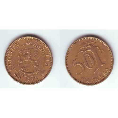 Pièce De 50 Markaa - Finlande 1953