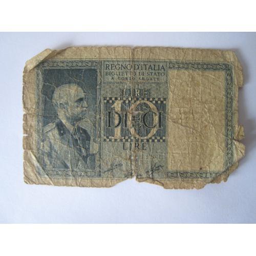 Billet De 10 Lires 1939