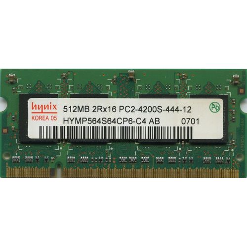 Mémoire Hynix 512 Mo DDR2 SO DIMM 200 Broches PC2-4200 CL4 (HYMP564S64CP6-C4 AB)