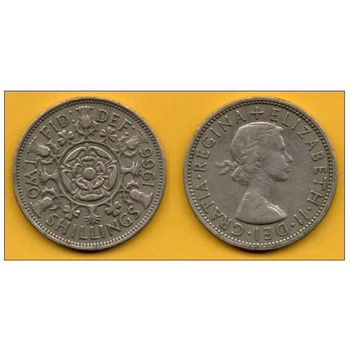 Pièce De 2 Shillings - Royaume-Uni 1966