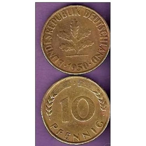 Pièce De 10 Pfennigs - Allemagne 1950