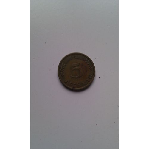 Pièce Allemande 5 Pfennig Lettre F