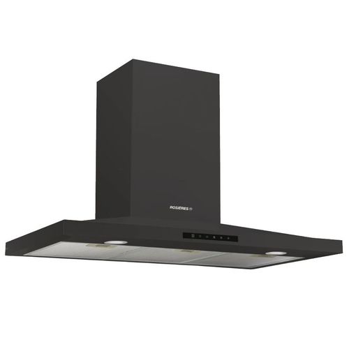 Rosieres - Hotte décorative murale 90cm 69db 609m3/h noir rhp97000/1lpn/1