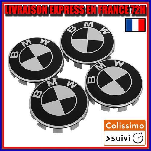 4 Pcs Cache Moyeu Roue Bmw 68mm Noir