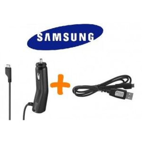 Chargeur Voiture + Cable Data Marque Samsung Pour Gt-S5260 Player City