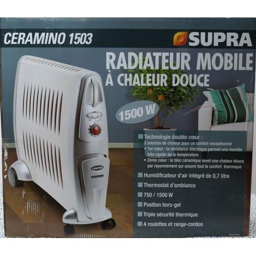 Supra Radiateur Mobile Inertie Chaleur Douce 2000w Technologie