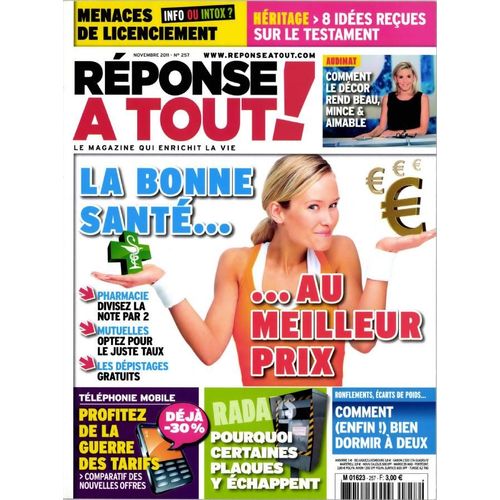Réponse À Tout N°257 - La Bonne Santé Au Meilleur Prix