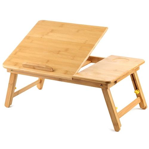 Laptop Desk Table Adjustable Phoebe Bamboo Foldable Breakfast Serving Bed Tray With Tilting Top Drawer,Lazy Table