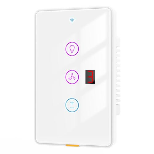 Tuya Smart Wifi Fan Light Switch Touch Wall Panel Voice Timer Control App Remote Control Work For Alexa Google Home A