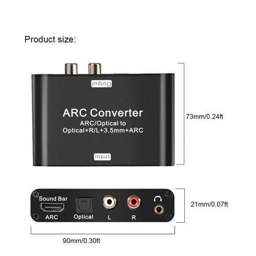 Arc Audio Extractor 192khz -Compatible Arc Converter Digital Optical Spdif To Rca L/R Coaxial Spdif 3.5mm Converter