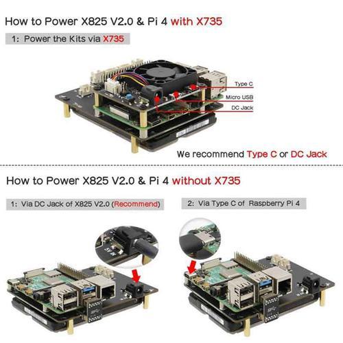 X825 V2.0 Storage Expansion Board for 4B X825 NAS 2.5-Inch SATA Hard Disk SSD Drive Expansion Board